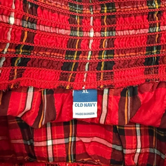 Old Navy Red Tartan Maxi Skirt, XL - Picture 3 of 7